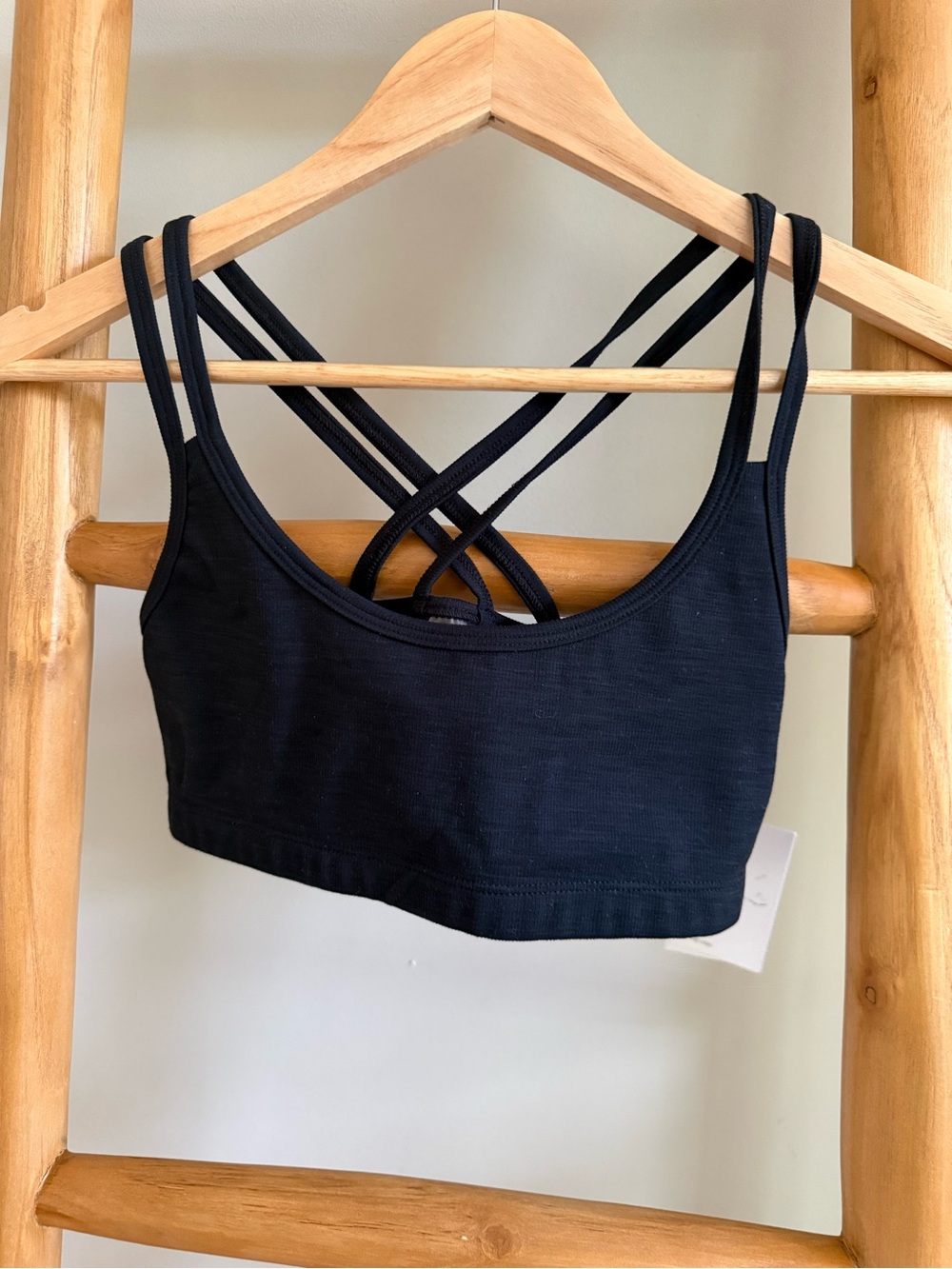 NWT Beyond Yoga Black Strappy Crop Bralette